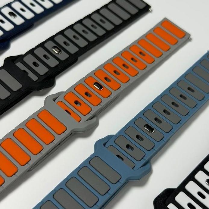 Tali Jam Tangan Silikon Long Oval Double Colors Untuk Smart Watch Garmin 165 dan 265 Forrunner atau 