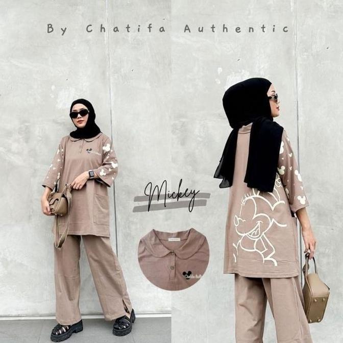 SETELAN CELANA TUNIK CHATIFA TERBARU setelan chatifa terbaru setelan celana  Wanita Nyaman Muslim De
