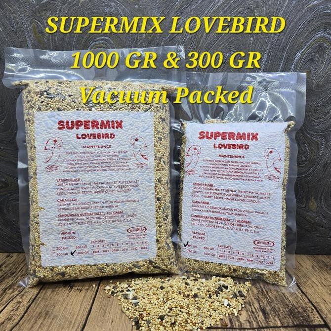 SUPERMIX LOVEBIRD MAINTENANCE 300 GR VACUUM PACKED BIJIAN UNTUK PAKAN LOVEBIRD