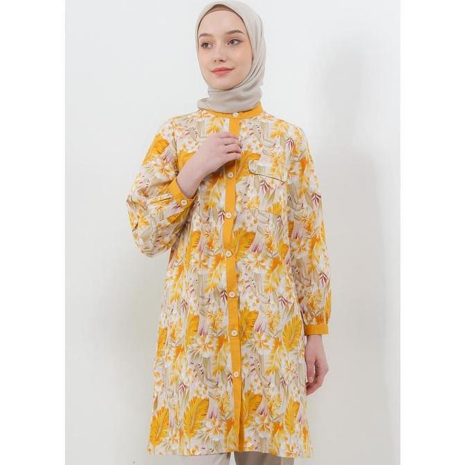 MFMW Azzafira Tunik Kuning Motif Bunga