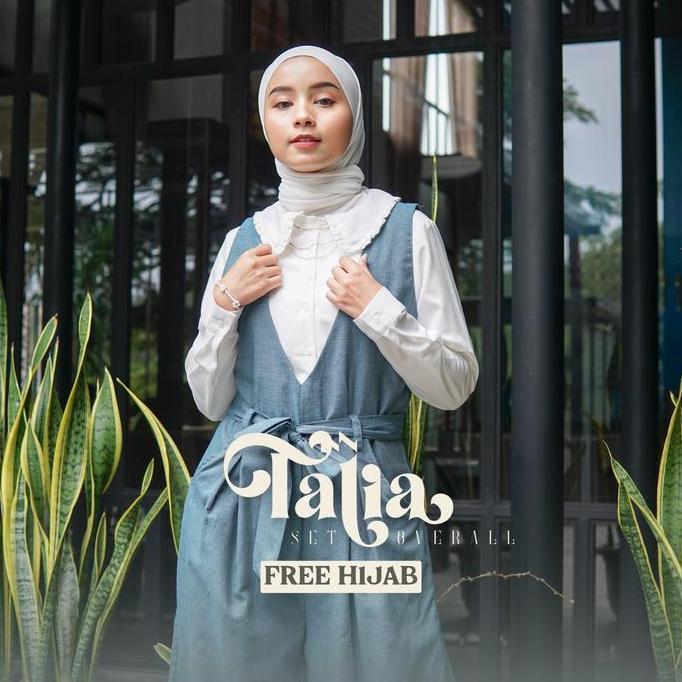 [myza] FREE HIJAB TALIA SET OVERALL PREMIUM Casual Setelan Baju Formal Baju Formal Katun Muslim