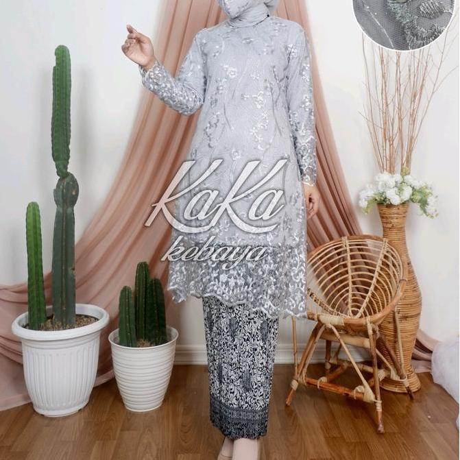 Tunik brokat tile premium terbaru/model seragam pesta/kebaya best seller Kondangan Muslim Wanita Ata