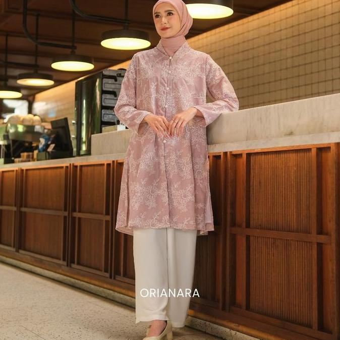 Orianara Atasan Tunik Bordir Klasik Baju Lebaran Royal Tunik