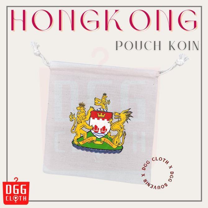 Ready DGGCloth Pouch Koin Souvenir Hongkong 2 Dompet Koin Oleh Oleh Hongkong