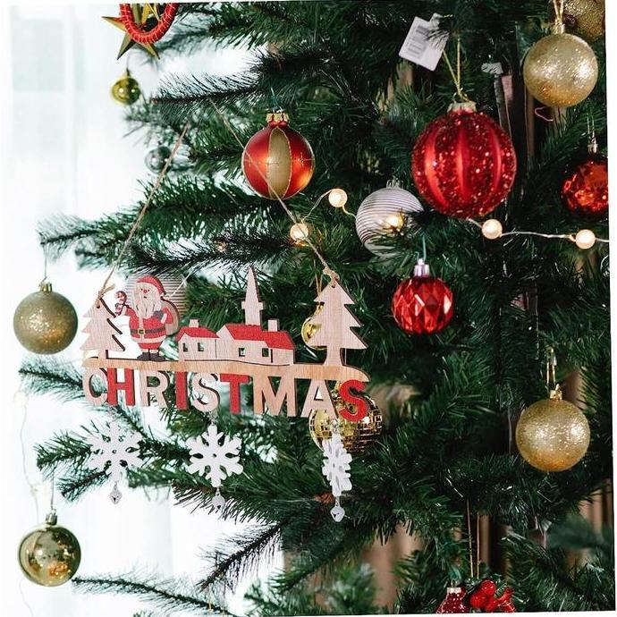 HERBONE Hiasan Pintu Merry Christmas Hiasan Pintu Depan Rumah Natal Hiasan Natal Untuk Pintu Christm