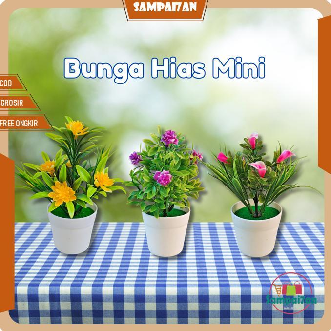 Hemat Bunga Hias Plastik Mini Dekorasi Rumah Bunga Hiasan Meja Kecil Artificial Flowers Palsu Kecil 