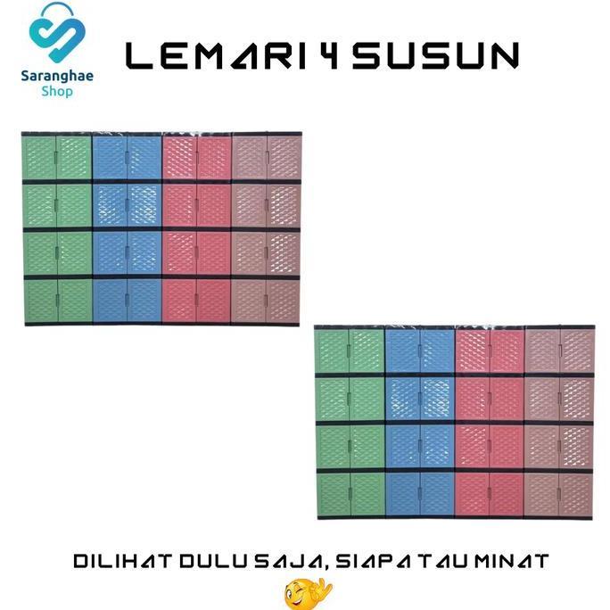 AMDUCOP [SH] COD Lemari Plastik Jumbo 2-4 Susun | Lemari Pakaian Plastik | Lemari Plastik Susun | Le