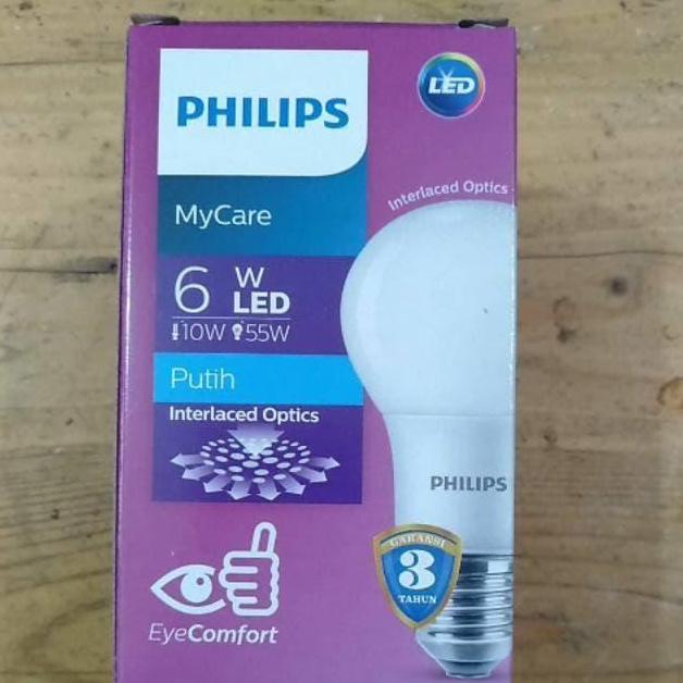 Lampu LED Philips 6 Watt putih White
