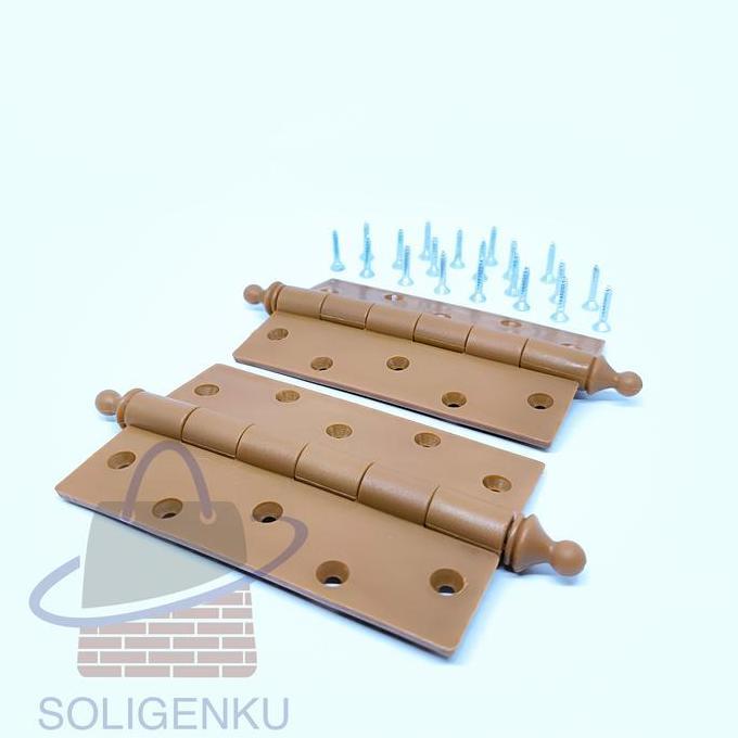 Engsel Pintu TEBAL Plastik Pvc Coklat Kamar Mandi Tebal