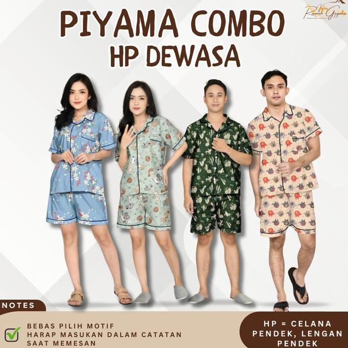 Kombo Hemat Nyenyak Piyama Pria HP ( size M, L, XXL ) / Paket Usaha / Paket Hemat / Setelan Baju Tid