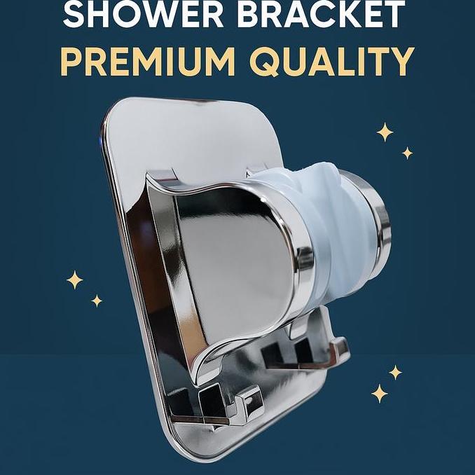 PARANE (Praktis) Braket Shower Tempel Premium | Dudukan Kepala Shower Bracket Warna Hitam & Silver