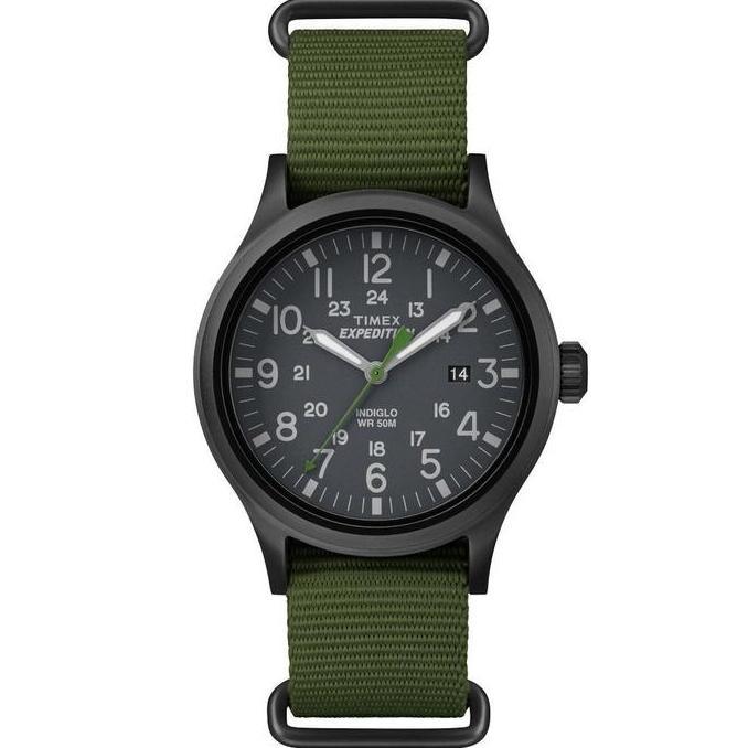 Timex TW4B04700, Men Expedition Green Nylon Watch Scout Indiglo presiden prabowo subianto