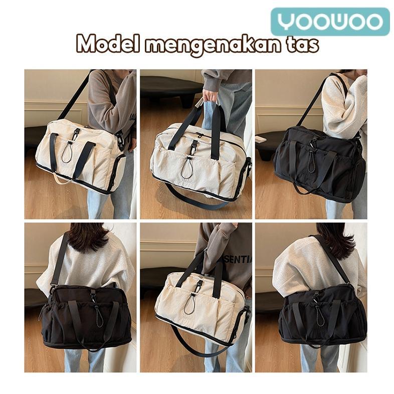 TERBARU YooWoo Tas Gym Travel Multifungsi / Tas Duffel Wanita / Tas Olahraga Premium / Tas Travel Ka