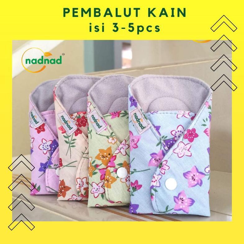 Terlaris Nadnad Menspad Pembalut Kain Wanita Cuci Ulang Premium Original Night Alami Sayap