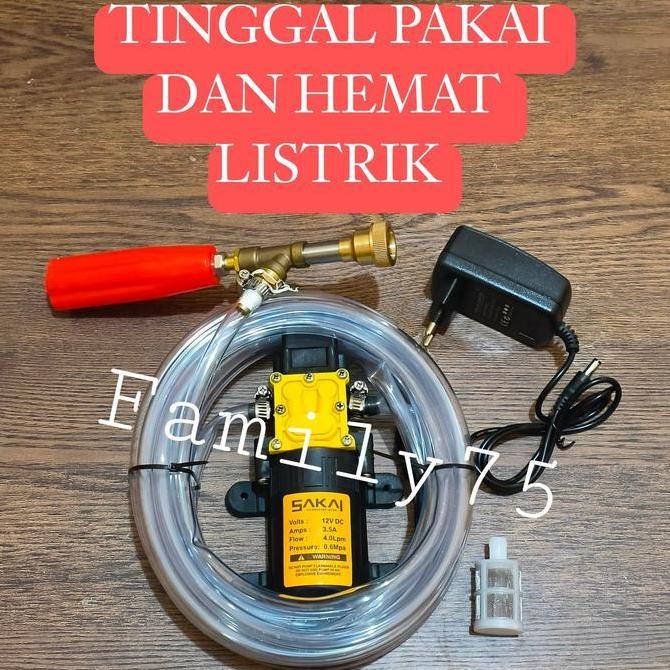 Alat Cuci Motor Steam Ac Mobil Mesin Pompa Dc Mini Stim Motor Ac Paket Selang Lengkap Steam