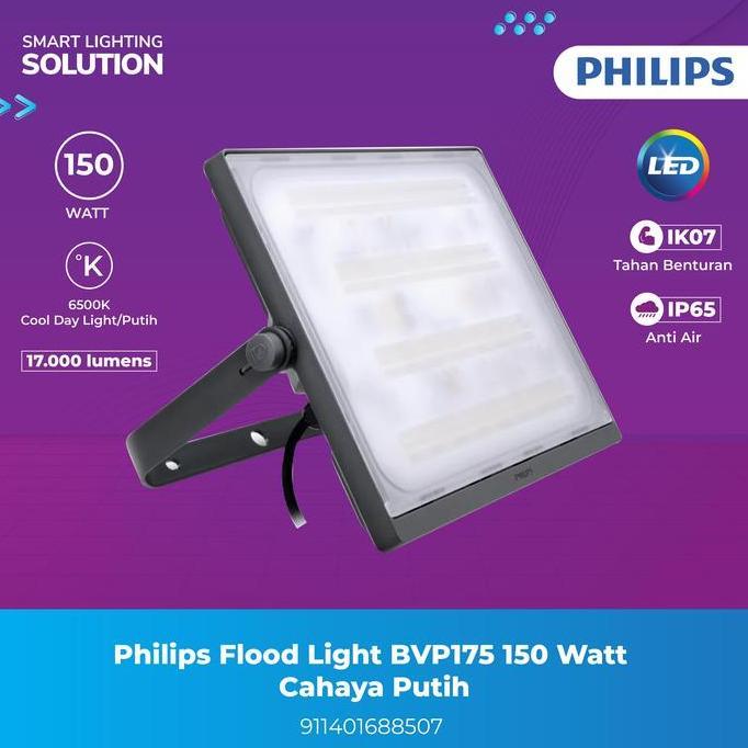 Lampu Sorot LED Philip 150W Cahaya Putih Lampu Tembak Floodlight BVP175 Philips
