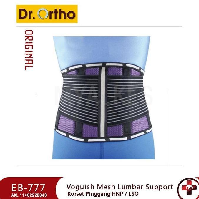 NEW DR. ORTHO EB-777 KORSET PINGGANG HNP & LSO LUMBAR SUPPORT WANITA VOGUISH MESH 4 PENYANGGA RINGAN