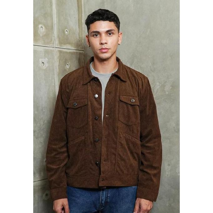 Emba Denim - Daxton Jaket Pria Corduroy Regular Fit Black