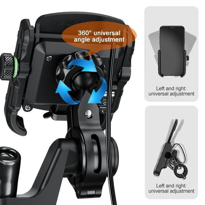 Holder motor hp waterproof charger usb QC 3.0 stang / spion motor M8