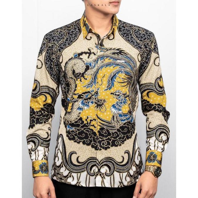 Laskala Batik Premium Narapati Kemeja Batik Tulis Pria Slimfit Lengan Panjang