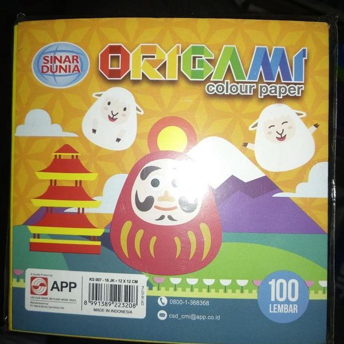 kertas origami kecil isi 100 lembar