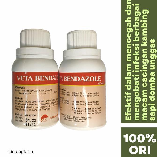 Veta Bendazole 100 ml - Atasi Cacingan Ternak - Untuk Cacing Kambing Sapi Ternak