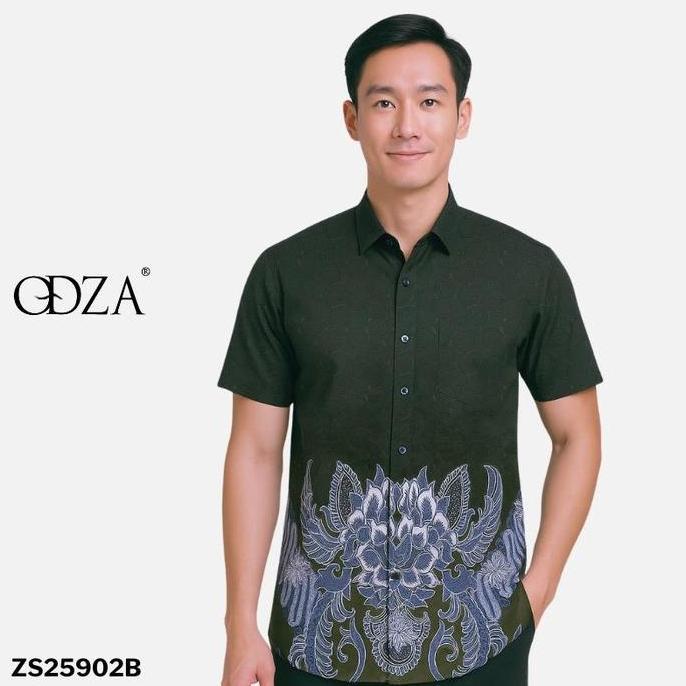 Odza Baju Kemeja Batik Pria Lengan Pendek Slim Fit Modern Hem Cowok Jumbo Shankara Motif Dewasa