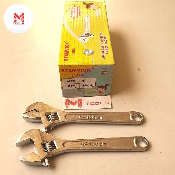 Ready Kunci Inggris STAMVICK 6" - STAMVICK Adjustable Wrench - Kunci Bago STAMVICK