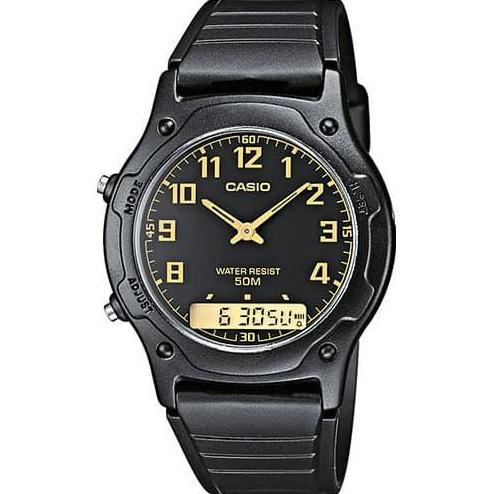 Casio Analog Digital Jam Tangan Unisex Strap Karet AW-49H-1B Original
