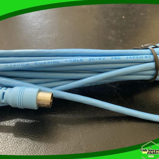 Kabel TV 3C Coaxial 10 Meter + Jack TV Plug Mascom