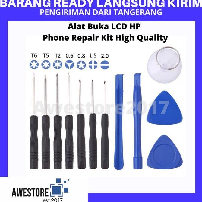 12 Pcs Alat Buka LCD HP Bongkar Layar Servis Iphone Android Obeng Set