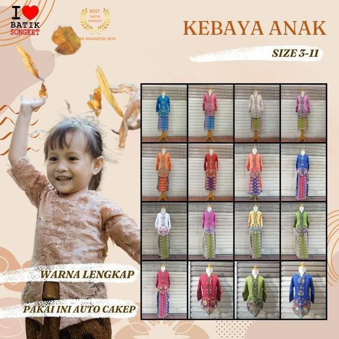Kebaya Anak Perempuan Modern Tk Sd Smp Encim Betawi Jakarta Ondel