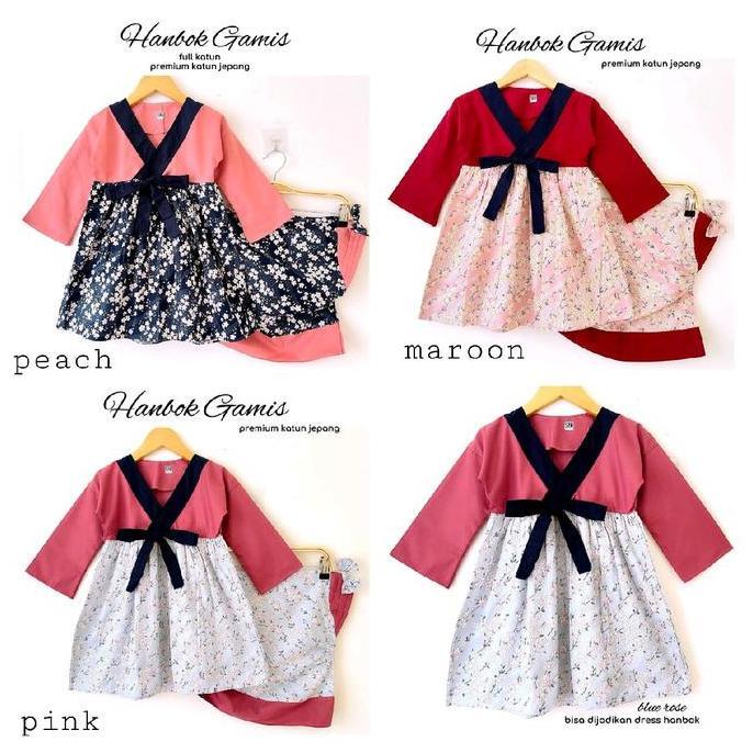 Baju Muslim Gamis Dress Hanbok Korea Hijab Anak Bayi Cewek