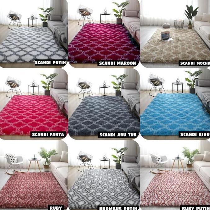 Promo [Cod] Ayeeca - 200X200 Karpet Bulu Ombre Lembut Tebal Bulu 4Cm Karpet Lantai Cod