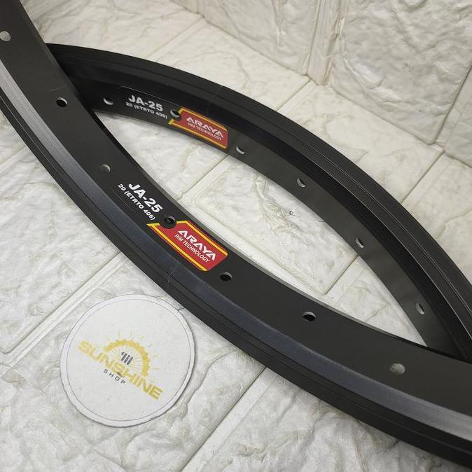 Rims Velg BMX 20 Murni ARAYA JA25 Rim Lubang 36H TAPAK LEBAR Alloy Single Wall Ada Brake Line Valve 