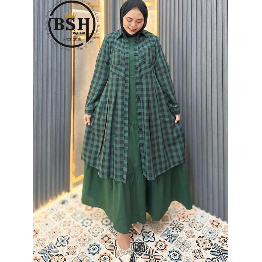 JUMBO PIRAMID SET 2IN1 Bahan Falanel Garmen Mix Linen Impor LD 120 PJ 140 Khusus Edisi Jumbo Pakaian