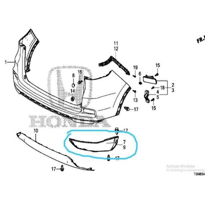 Bumper Belakang CRV GEN 4 PRESTIGE 2015-2016 Original