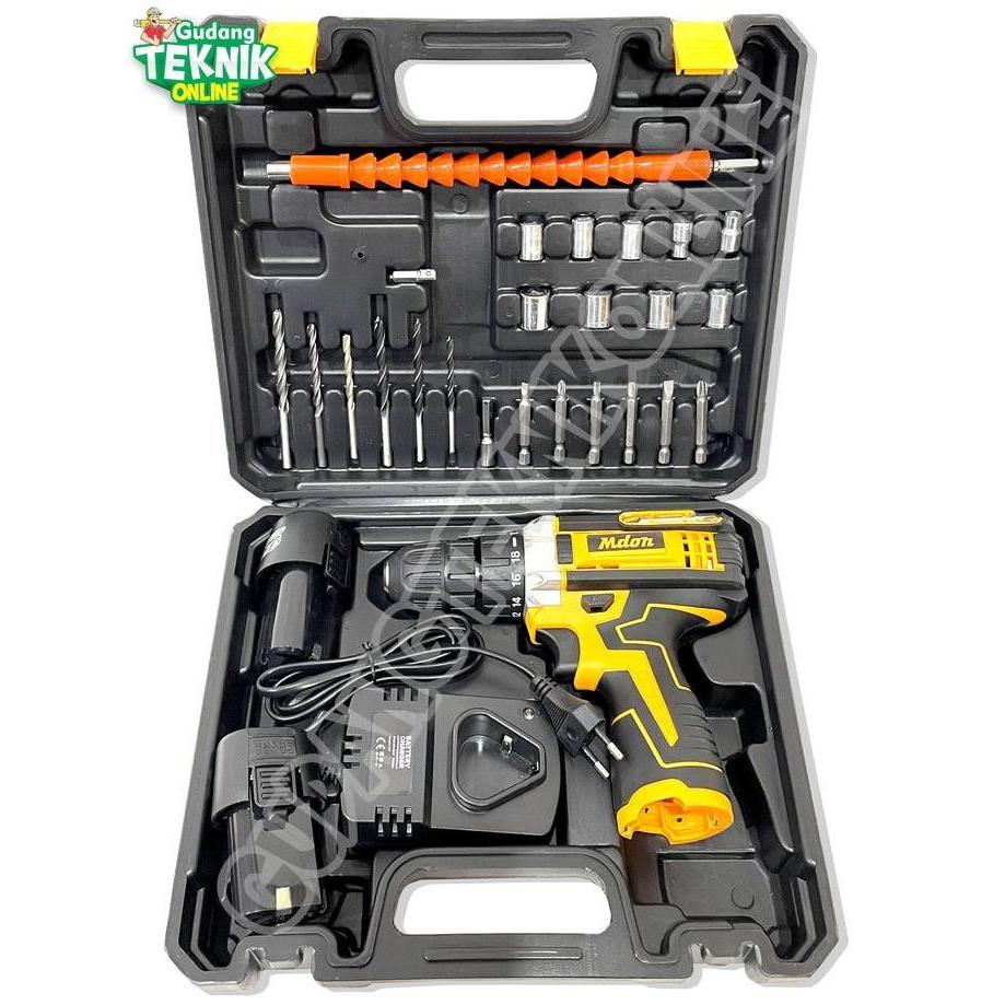 DELLINE MDON Mesin Bor CORDLESS 10mm MDON 12V 12TS MDON / Mesin Bor Tangan Baterai Bor Kayu Besi 12T