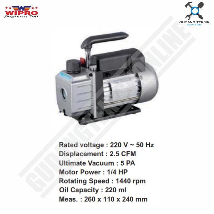 GERAMANK Mesin Vacuum Pump WIPRO VP11 / Pompa Fakum Vacum Vakum WIPRO 1/4 HP