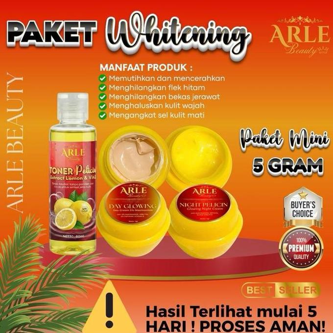 PAKET KINCLONG + Arle Beauty Cepat Memutihkan dan Menghilangkan flek dan noda di wajah