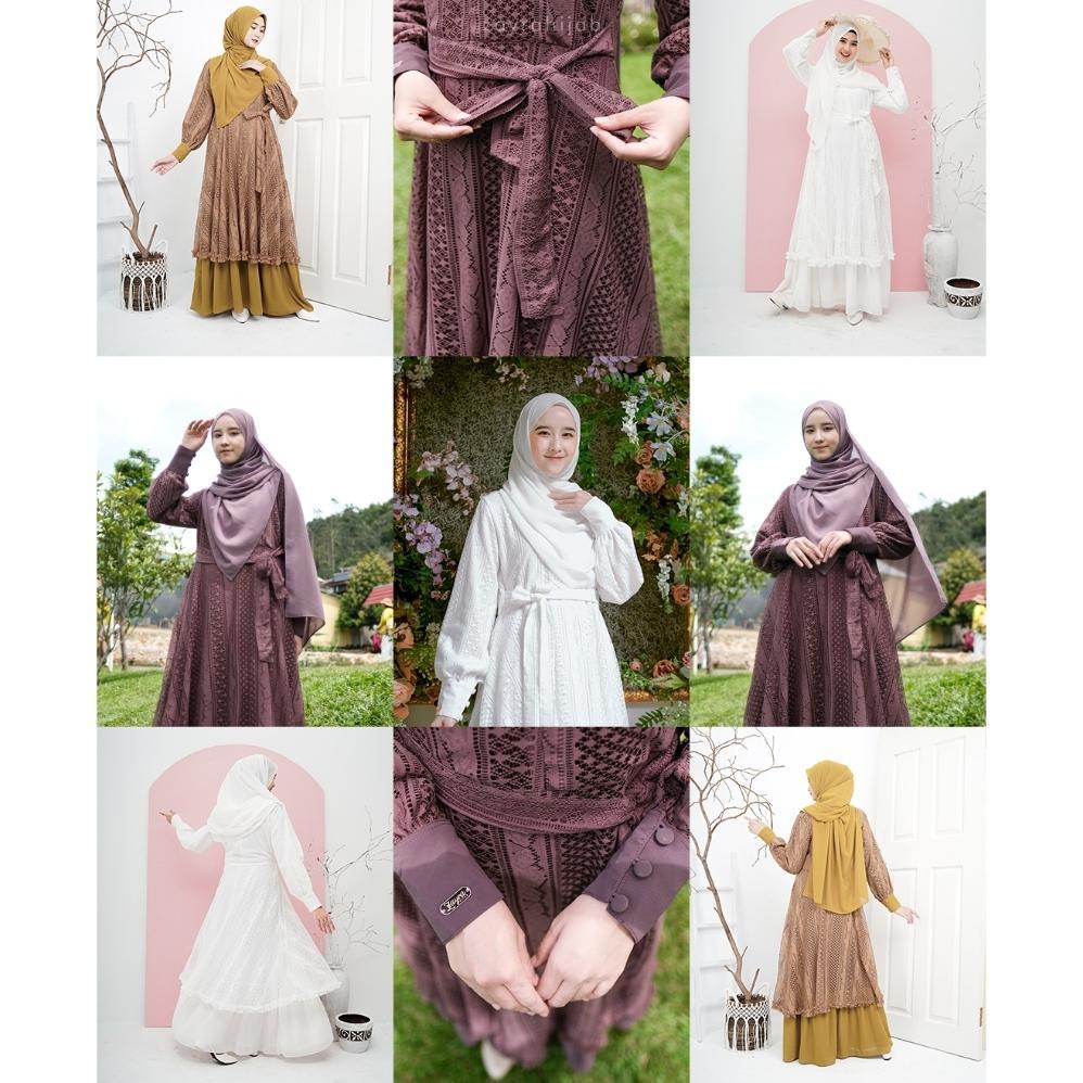 DISKON Zayra Hijab | Lovely - Dress Gamis Wanita Syari Brokat Kondangan Lebaran Jumbo Elegan Terbaru
