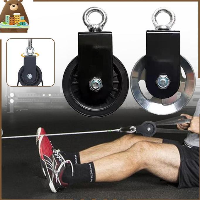 LEONAB 88mm Katrol Buat Gym Roda Kabel Peralatan Gym Katrol Fitness Katrol Pulley Gym Untuk Peralata