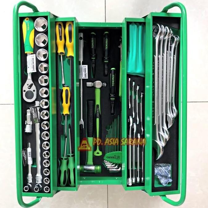 LEBOU Toolkit Kunci Mekanik 66pcs Set TEKIRO ST-TB1651 Perkakas Tool Box Socket