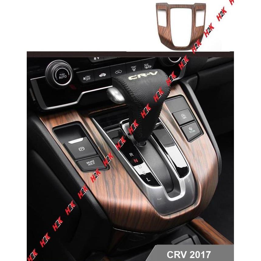 Komponen Suspensi Mobil Aksesoris Honda Crv 2017 - Cover Gear Panel Wood Crv 2017 2018 2019 2020 202