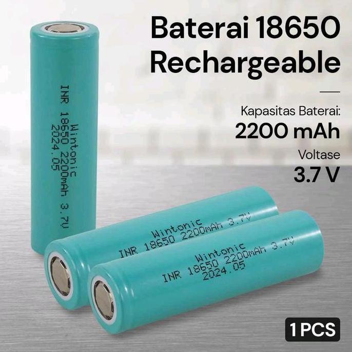 Baterai 18650 INR 3.7V 2200mAh Flat Top Baterai Senter LED Senter Cree Baterai Cas Isi Ulang Recharg
