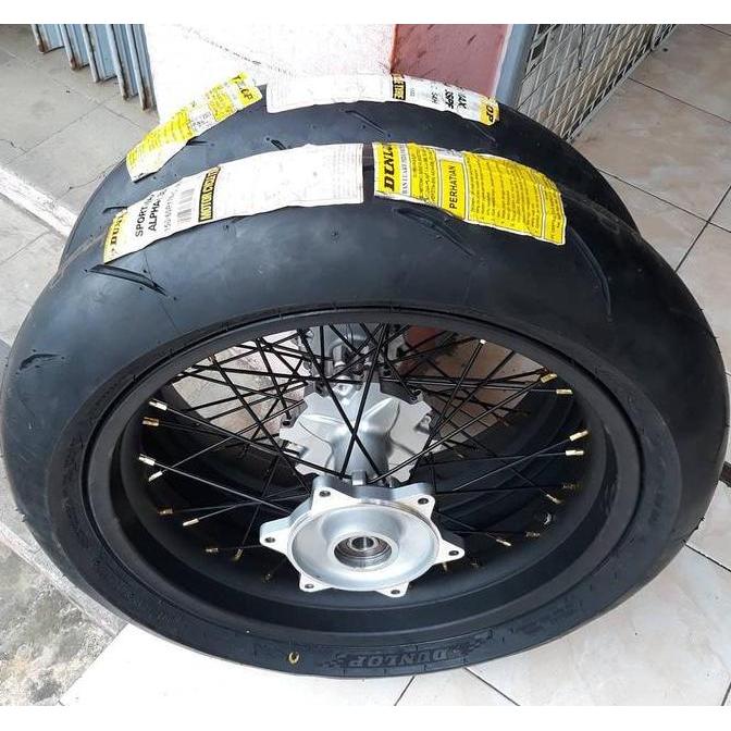 Wheelset Supermoto CRF 150 L - Ban Set Dunlop 17 110 & 150 Honda CRF15