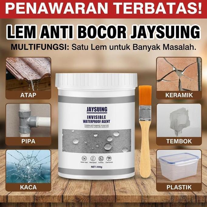 Jaysuing Lem Anti Bocor Keramik Kamar Mandi Kolam Lem Transparant 300gr Waterproof Glue Sealant Aqua