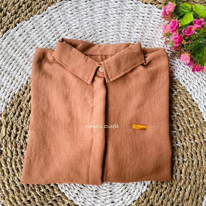 TAMPIL MODIS  Baju Atasan Wanita / Long Tunik Muslim Panjang Dewasa / Baju Tunik Wanita   Crinkle Ai