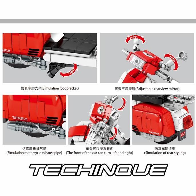 Sembo Block Bricks Motor Vespa Scooter / Mainan Block Motor Skuter Kualitas Terbaik Harga Termurah