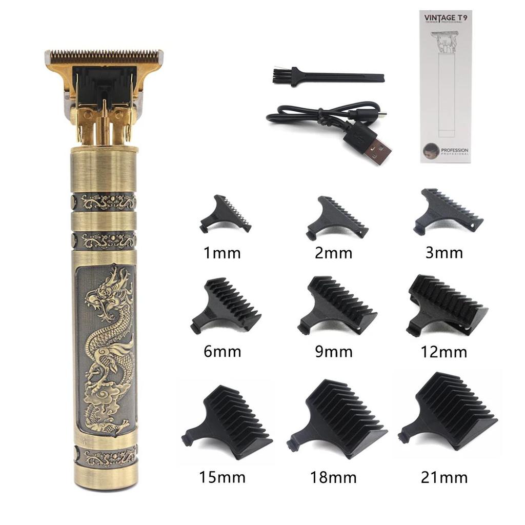 Professional T9 Hair Trimmer Machine Metal Body Beard Trimmer for Men Stainless Steel Blade Hair Cli